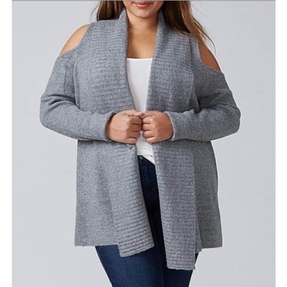 Lane Bryant Cold Shoulder Open Cardigan Size 14/16 - Picture 1 of 5